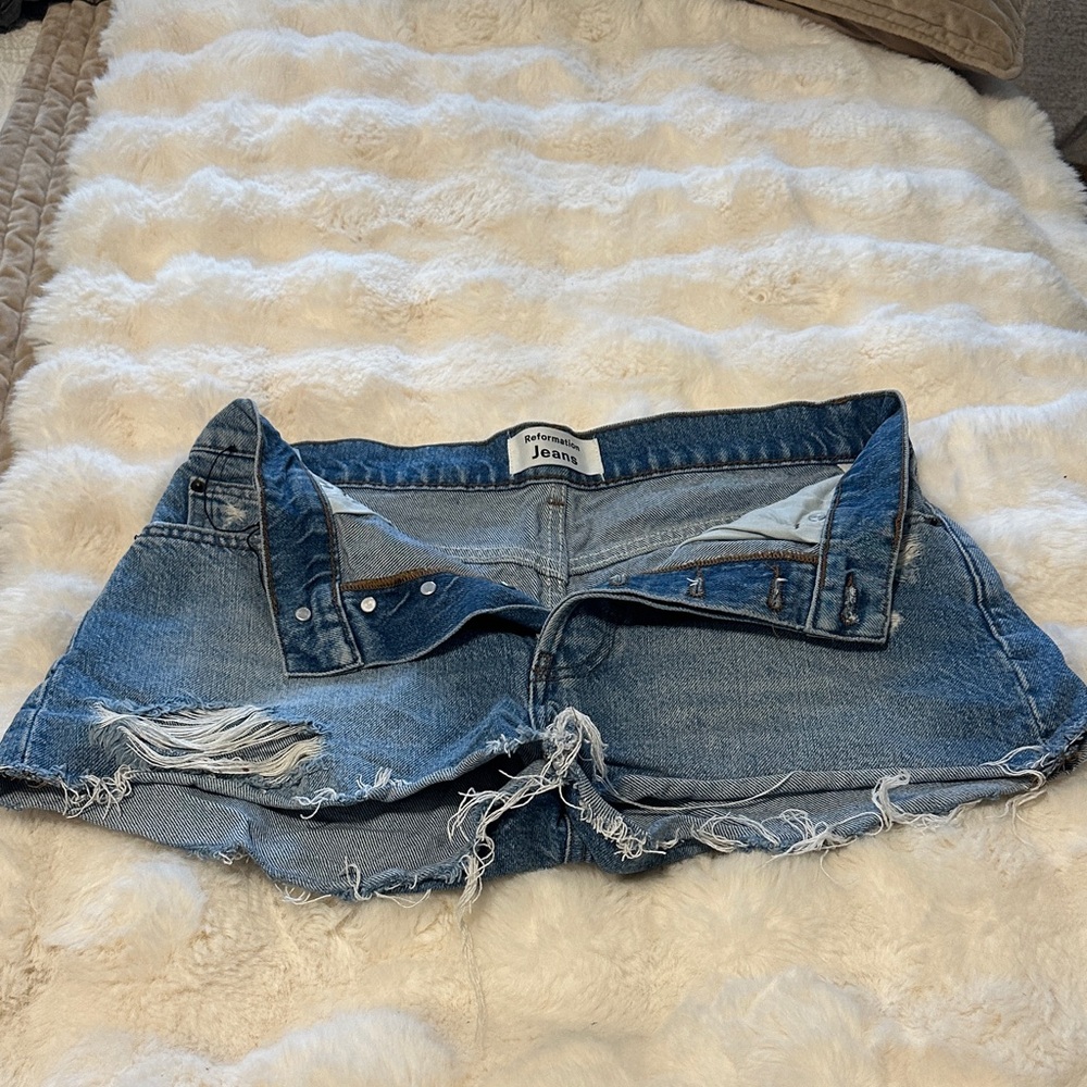 Reformation Blue Jean Shorts